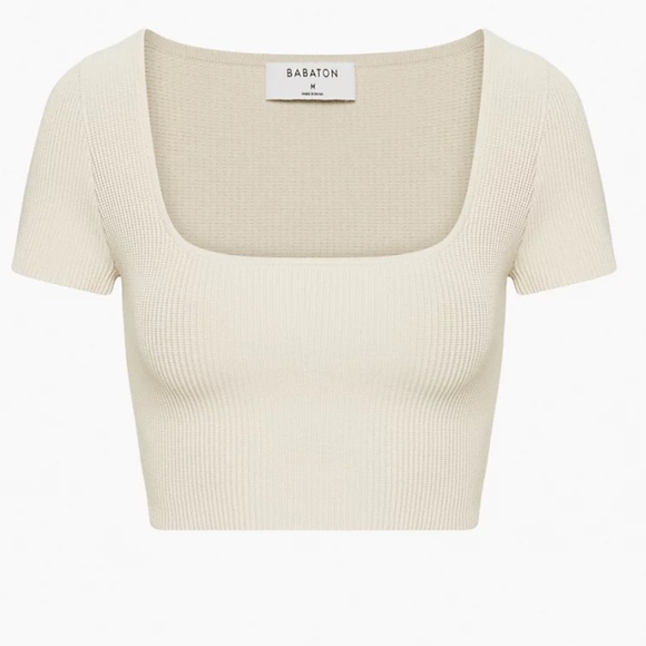 ✨SOLD ✨ Aritzia Cropped Top (Sculpt Knit) - XS - Picture 3 of 7